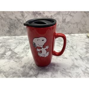 Peanuts Branded 18 oz Stoneware Travel Mug Featuring Snoopy